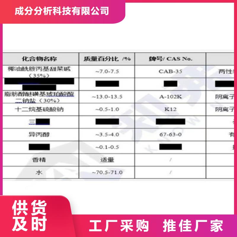 南澳县分析成分费用